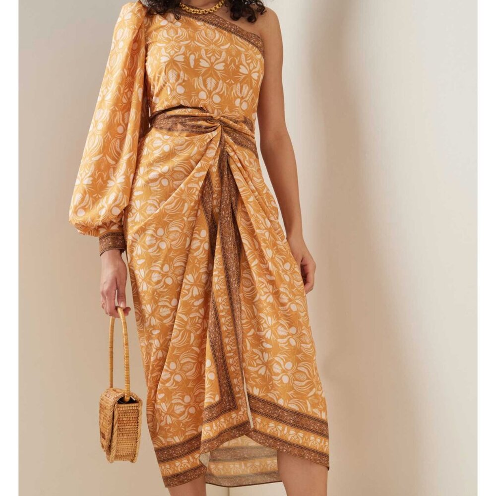 ANDRES OTALORA Abril Asymmetric Pareo Midi Dress